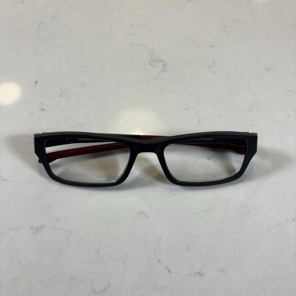 Oakley OX 8039-0553 Chamfer Eyeglasses Glasses Gray Pavement Red 53mm